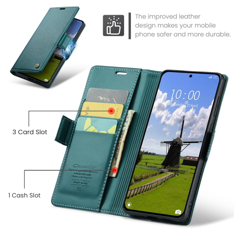 For Xiaomi 14T CaseMe 023 Butterfly Buckle Litchi Texture RFID Anti-theft Leather Phone Case(Green) - 14T Cases by CaseMe | Online Shopping UK | buy2fix