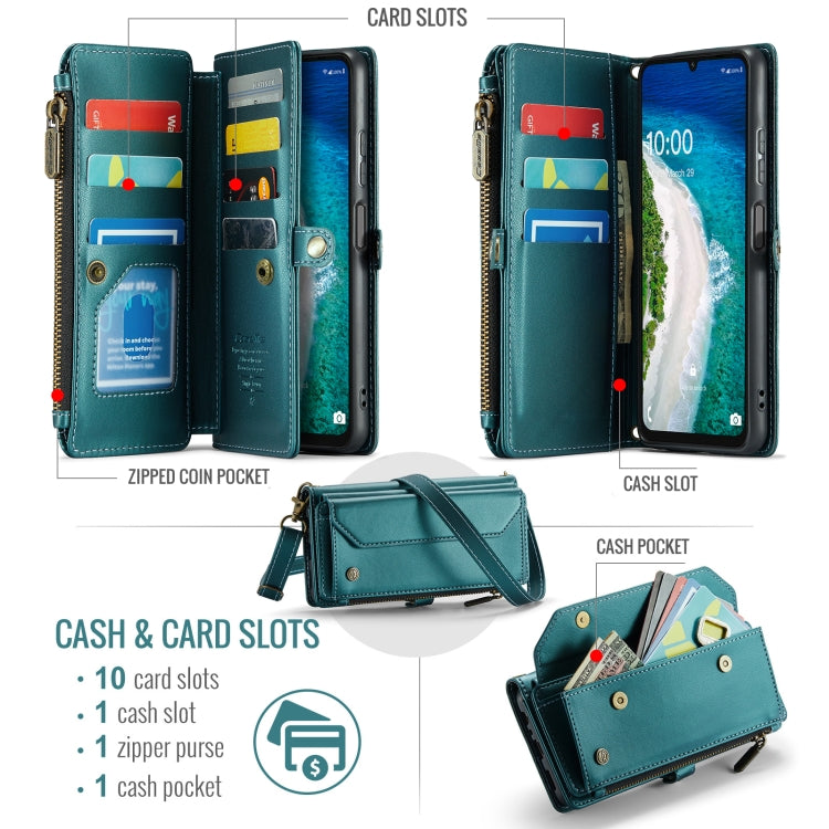 For Samsung Galaxy A16 5G CaseMe C36 Card Slots Zipper Wallet RFID Anti-theft Leather Phone Case(Blue) - Galaxy Phone Cases by CaseMe | Online Shopping UK | buy2fix