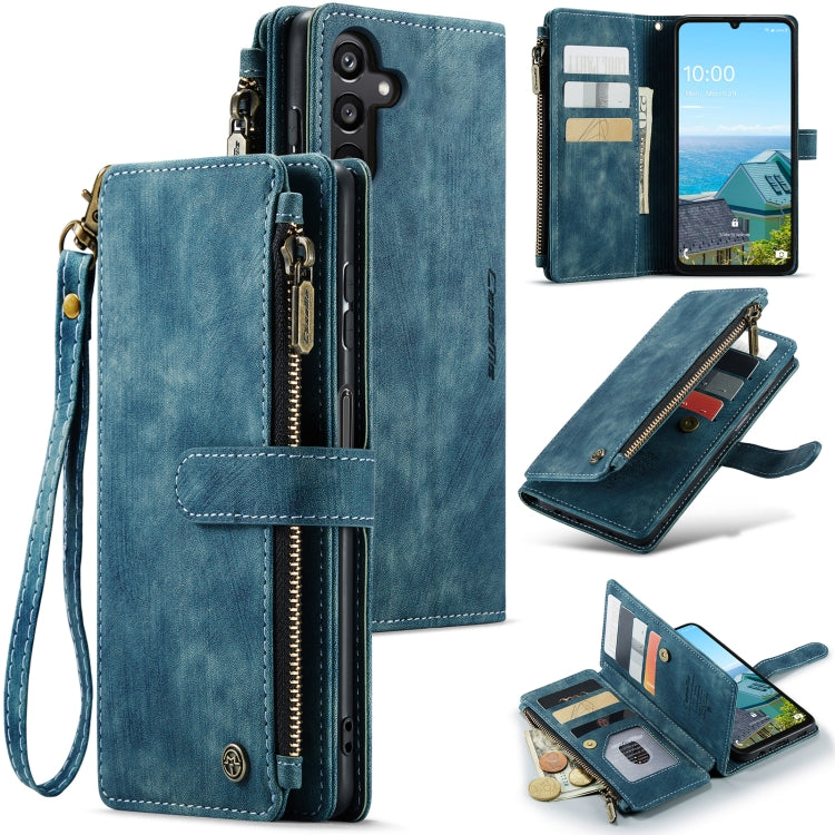 For Samsung Galaxy A16 5G CaseMe C30 Card Slots Zipper Wallet Leather Phone Case(Blue) - Galaxy Phone Cases by CaseMe | Online Shopping UK | buy2fix