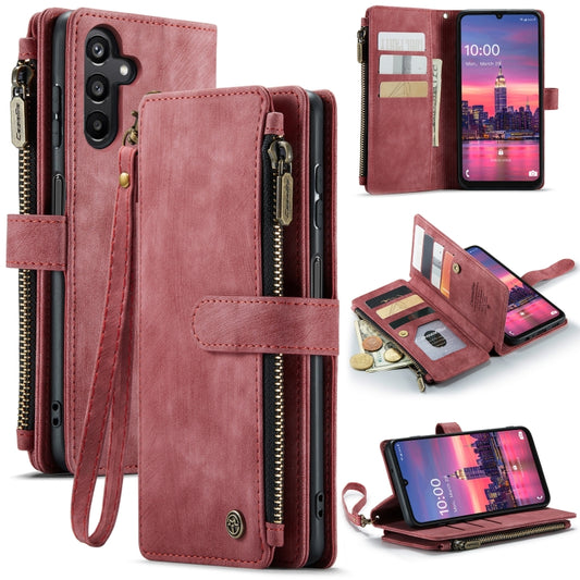 For Samsung Galaxy A16 5G CaseMe C30 Card Slots Zipper Wallet Leather Phone Case(Red) - Galaxy Phone Cases by CaseMe | Online Shopping UK | buy2fix