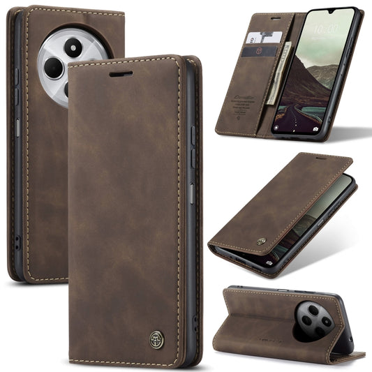 For Redmi 14C CaseMe 013 Multifunctional Horizontal Flip Leather Phone Case(Coffee) - 14C Cases by CaseMe | Online Shopping UK | buy2fix