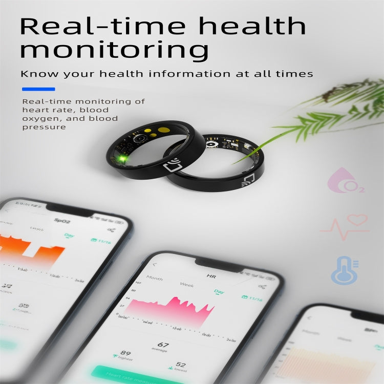 R20 SIZE 12 Smart Ring, Support Heart Rate / Blood Oxygen / Sleep Monitoring / Multiple Sports Modes(Black) - Smart Rings / Smart Telephones by buy2fix | Online Shopping UK | buy2fix