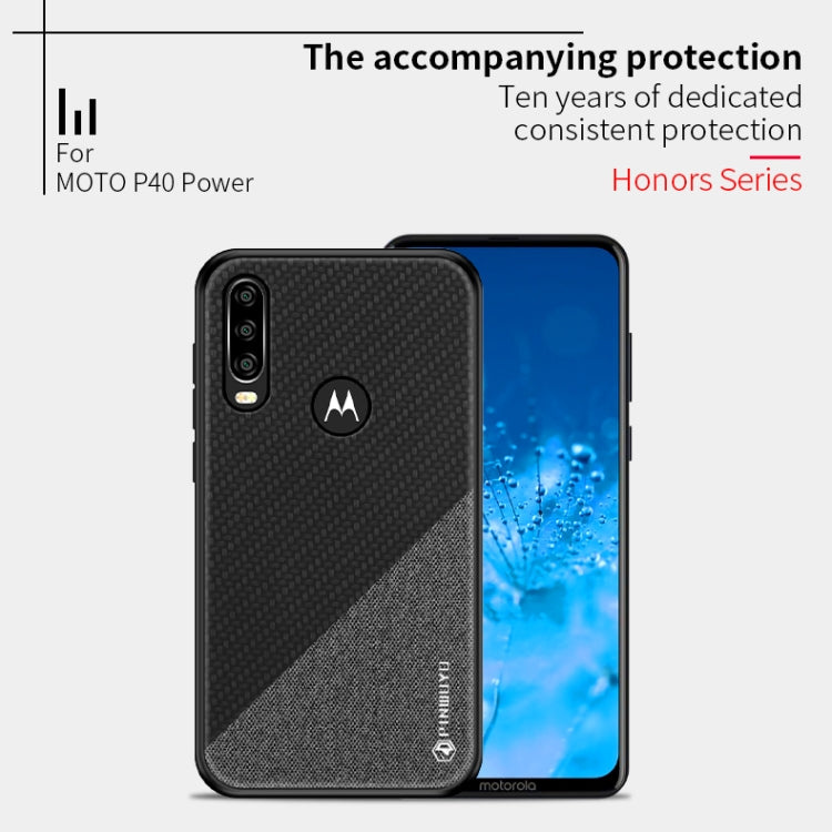 PINWUYO Hong Series Anti-fall TPU+ Chemical Fiber Cloth Protective Cover for Moto P40 power(Brown) - Motorola Cases by PINWUYO | Online Shopping UK | buy2fix