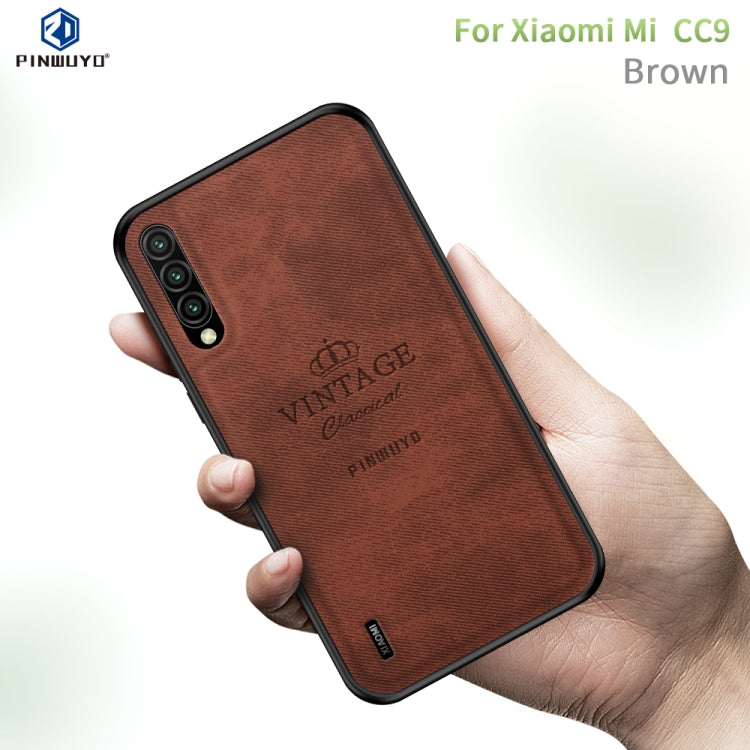 PINWUYO Shockproof Waterproof Full Coverage PC + TPU + Skin Protective Case  for Xiaomi Mi CC9 / CC9 Mito Custom Edition(Brown) - Xiaomi Cases by PINWUYO | Online Shopping UK | buy2fix