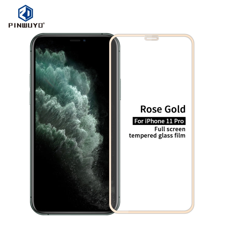 For iPhone 11 Pro PINWUYO 9H 2.5D Full Screen Tempered Glass Film(Rose gold) - iPhone 11 Pro Tempered Glass by PINWUYO | Online Shopping UK | buy2fix