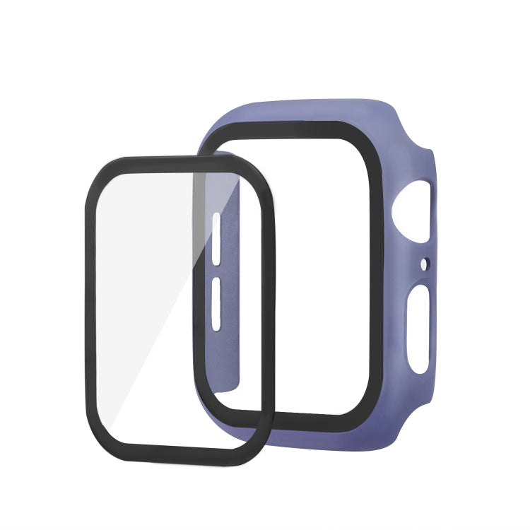 ENKAY Hat-prince Full Coverage PC Case + Tempered Glass Protector for Apple Watch Series 5 / 4 44mm(Blue) - Watch Cases by ENKAY | Online Shopping UK | buy2fix