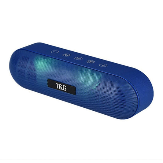 T&G TG148 Portable Stereo Audio Super Bass LED Lantern Pill Wireless Bluetooth Speaker(Blue) - Desktop Speaker by T&G | Online Shopping UK | buy2fix