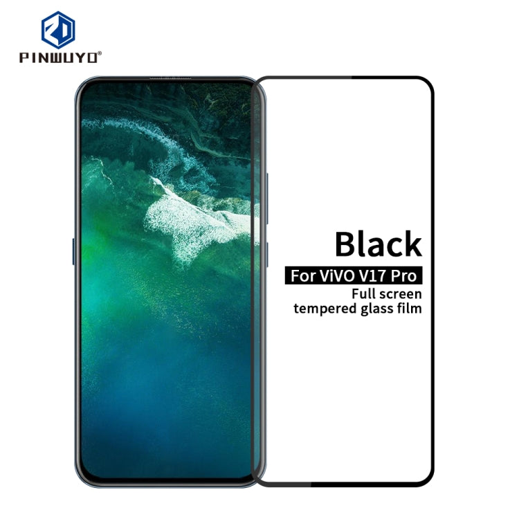 For vivo V17 Pro PINWUYO 9H 2.5D Full Screen Tempered Glass Film(Black) - vivo Tempered Glass by PINWUYO | Online Shopping UK | buy2fix