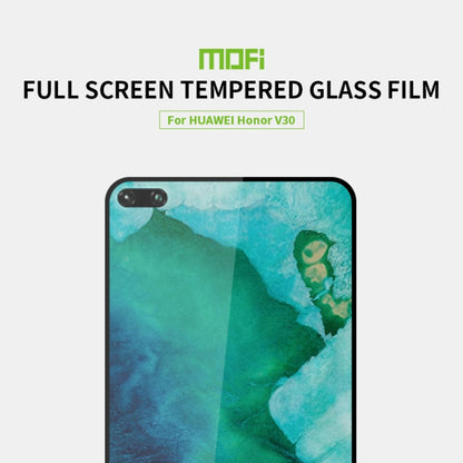 For Huawei Honor V30 MOFI 9H 2.5D Full Screen Tempered Glass Film(Black) - Honor Tempered Glass by MOFI | Online Shopping UK | buy2fix