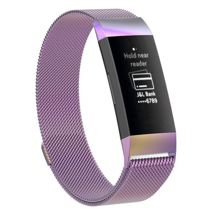 Stainless Steel Magnet Watch Band for FITBIT Charge 4， Large Size: 210x18mm(Colorful Light) - Watch Bands by buy2fix | Online Shopping UK | buy2fix