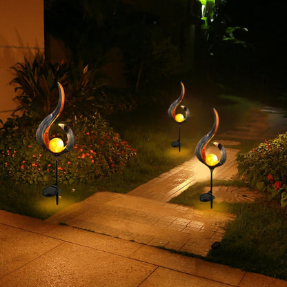 Solar Flame Light LED Iron Art Outdoor Garden Lawn Decorative Ground Plug Light Landscape Lamp(Style 1) - Solar Lights by buy2fix | Online Shopping UK | buy2fix