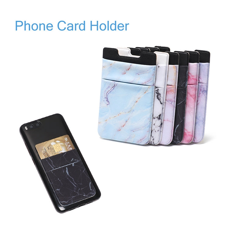 Marble Pattern Road Stretch Phone Back Plastic Card Holder Sticky Phone Clip(Pink) - Card & Passport Bags by buy2fix | Online Shopping UK | buy2fix