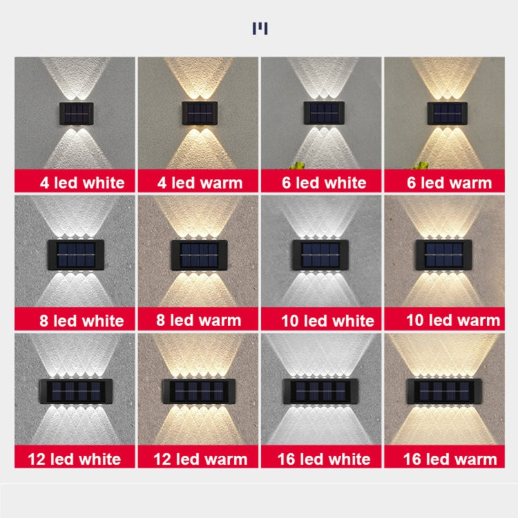 6LED NiMH Solar Wall Lamp Outdoor Waterproof Up And Down Double-headed Spotlights(White Light) - Solar Lights by buy2fix | Online Shopping UK | buy2fix