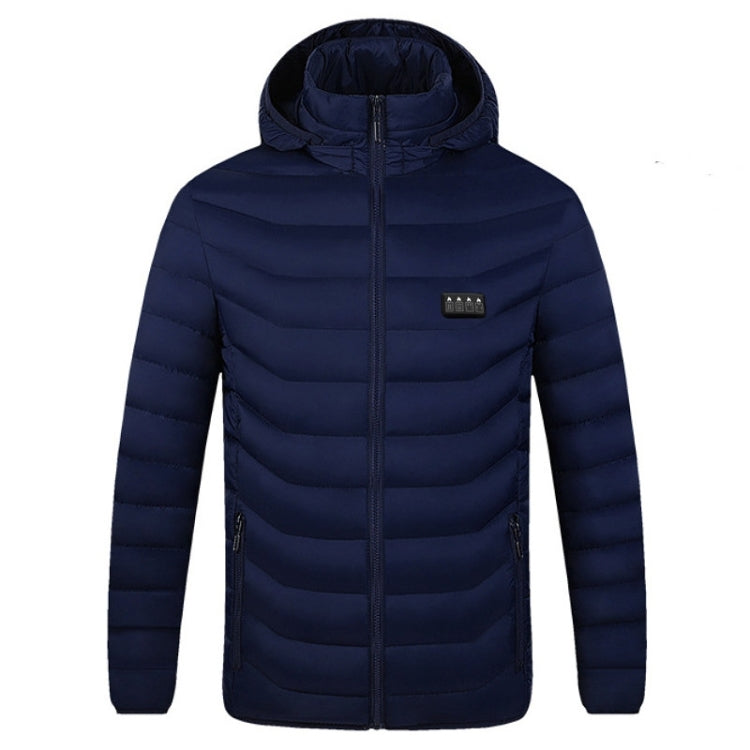 19 Zone 4 Control Blue USB Winter Electric Heated Jacket Warm Thermal Jacket, Size: XXXXXL - Down Jackets by buy2fix | Online Shopping UK | buy2fix