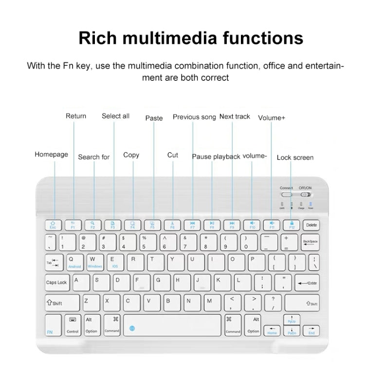 YS-001 9.7-10.1 Inch Tablets Phones Universal Mini Wireless Bluetooth Keyboard, Style:Only Keypad(Black) - Universal Keyboard by buy2fix | Online Shopping UK | buy2fix