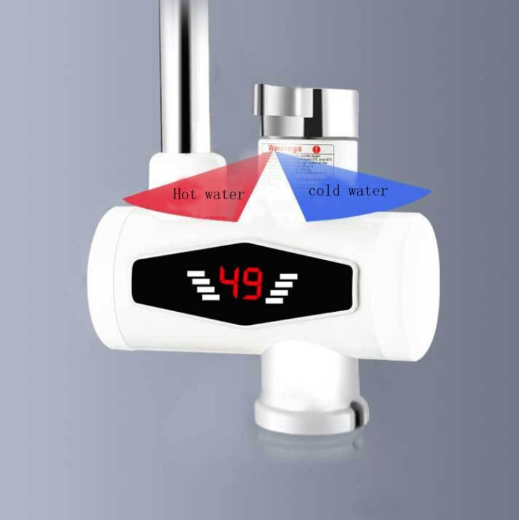 Dynamic Digital Display Instant Heating Electric Hot Water Faucet Kitchen&Domestic Hot&Cold Water Heater EU Plug, Style:Universal Tube - Faucets & Accessories by buy2fix | Online Shopping UK | buy2fix