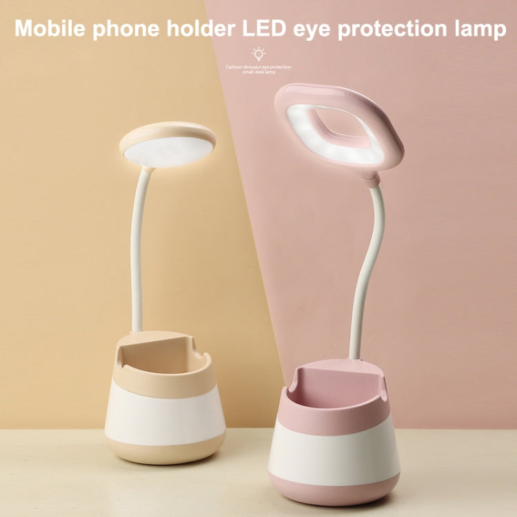 USB Charging LED Desk Light Eye Protection Lamp with Pen Holder and Phone Holder(CS276-3  Blue) - Desk Lamps by buy2fix | Online Shopping UK | buy2fix