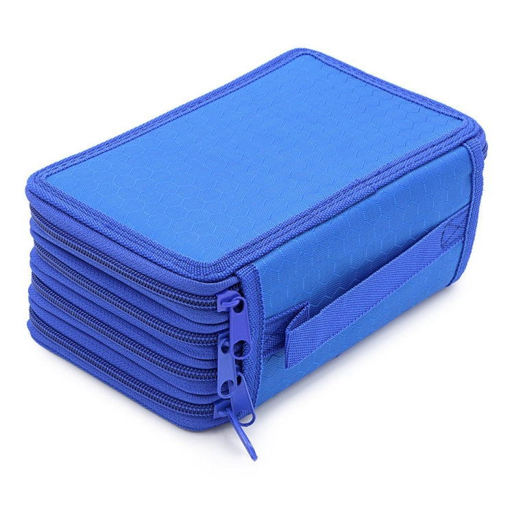 Solid Color Square Four-Layer Pencil Case Sketch Colorful Pencil Case With 72 Holes(Blue) - File Folder by buy2fix | Online Shopping UK | buy2fix