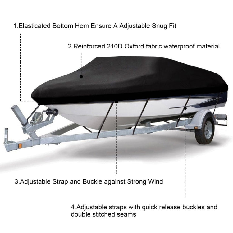 210D Waterproof Boat Cover Speedboat Towed Fishing V-Shaped Boat Cover Rain And Sun Protection Cover, Specification:  17-19FT 600x310cm - Marine Accessories & Parts by buy2fix | Online Shopping UK | buy2fix