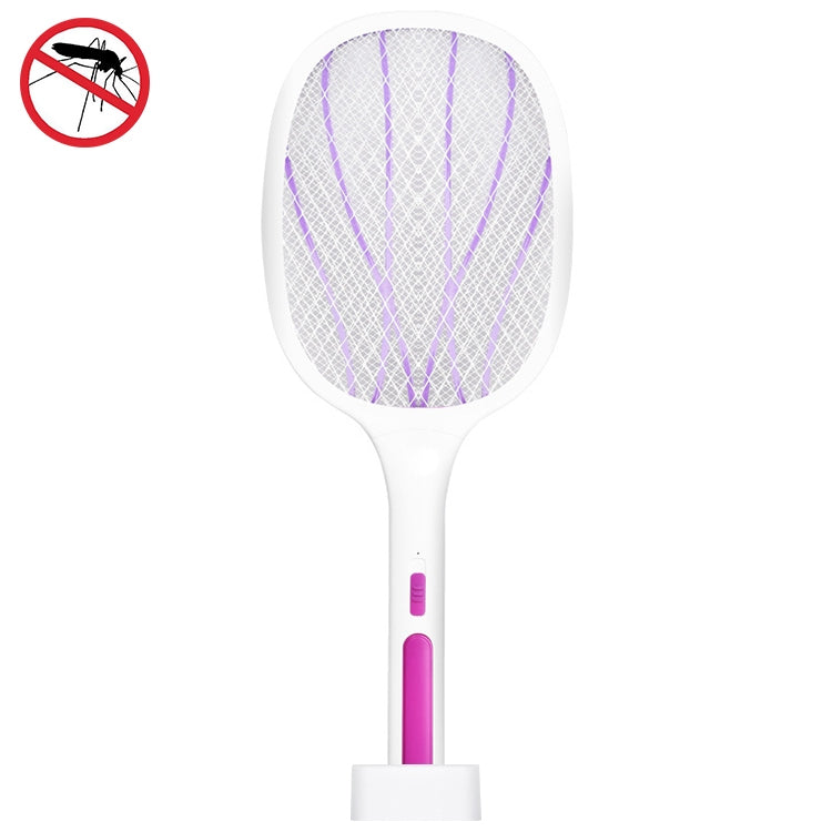 Electrical Mosquito Swatter Mosquito Killer Two-In-One USB Rechargeable Household Electrical Mosquito Swatter, Colour: LEDx10 Purple (Base Charging) - Fly Swatter by buy2fix | Online Shopping UK | buy2fix