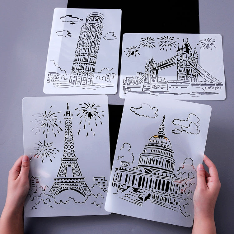 4 Big Ben Construction Series Painting Template Theme City A4 Label Template - Art Supplies by buy2fix | Online Shopping UK | buy2fix