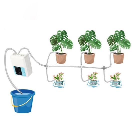 G89456 Solar Intelligent Voice Timing Automatic Flower Watering Device Lazy Plant Dripper, Specification: Single Pump 10 Sets(White) - Watering & Irrigation by buy2fix | Online Shopping UK | buy2fix