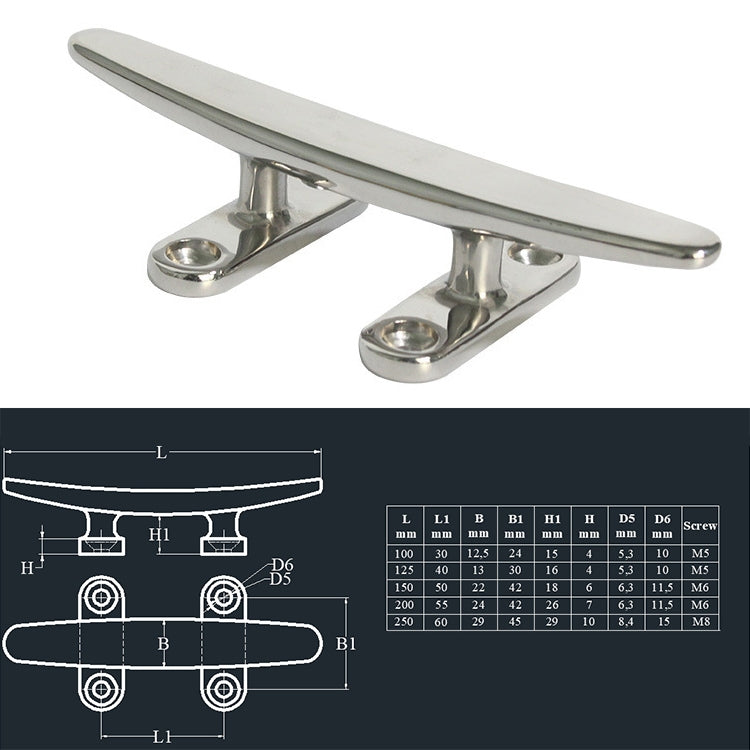 316 Stainless Steel Light-Duty Flat Claw Bolt Speedboat Yacht Ship Accessories, Specification: 250mm 10inch - Marine Accessories & Parts by buy2fix | Online Shopping UK | buy2fix