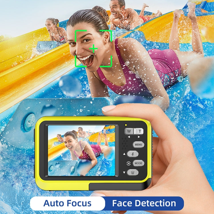 WDC901 3.5m Waterproof 48MP HD Dual Screen Outdoor Sports Digital Camera US Plug(Yellow) - Children Cameras by buy2fix | Online Shopping UK | buy2fix