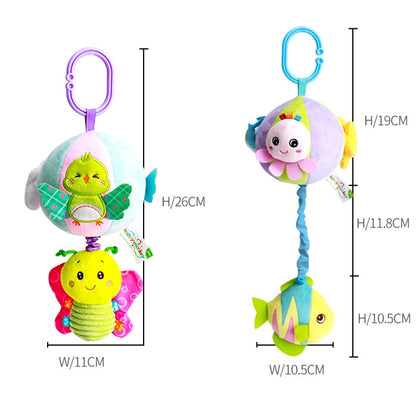 Three-dimensional Animal Baby Music Pull Bell Cloth Ball Bed Hanging Toy Baby Comfort Plush Bed Bell( Ocean Series 2A) - Baby Toys by buy2fix | Online Shopping UK | buy2fix