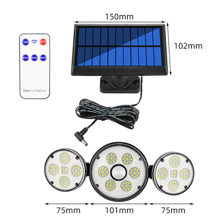 134 LED Solar Split Type Courtyard Lamp Outdoor Waterproof Corridor Garden Human Body Sensing Street Light - Solar Lights by buy2fix | Online Shopping UK | buy2fix