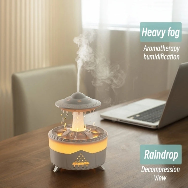 UFO Water Drop Aromatherapy Humidifier Desktop Remote Control Diffuser, Plug: UK Plug(White) - Air Purifiers & Accessories by buy2fix | Online Shopping UK | buy2fix