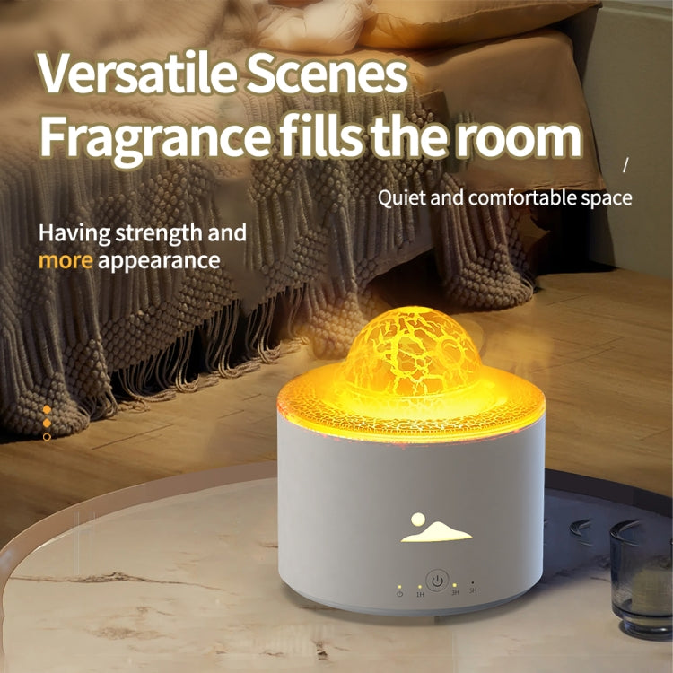 HX-130 Colorful Night Light Planet Desktop Flame Aromatherapy Humidifier, Spec: US Plug(White) - Air Purifiers & Accessories by buy2fix | Online Shopping UK | buy2fix