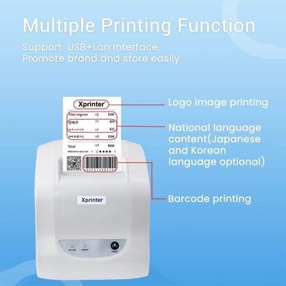 Xprinter XP-D58IIIL 57mm Thermal Label Printer Bill Cashing Printer, Spec: USB+Bluetooth(EU Plug) - Printer by Xprinter | Online Shopping UK | buy2fix