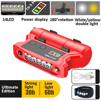 Fishing Headlight Induction Night Fishing Clip Cap Lamp Head-Wearing Small Super Bright Light Rechargeable Cap Clip Lamp,Style: Ultimate Edition  (Red) - Headlamp by buy2fix | Online Shopping UK | buy2fix