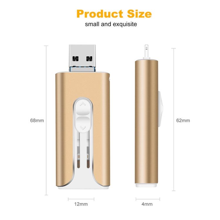 128GB Micro USB + 8 Pin + USB 2.0 3 in 1 Mobile Phone Computer U-Disk(Silver) - U Disk & Card Reader by buy2fix | Online Shopping UK | buy2fix