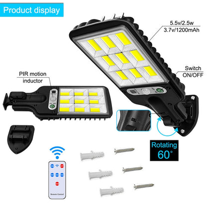 616 Solar Street Light LED Human Body Induction Garden Light, Spec: 72 SMD With Remote Control - Street Lights by buy2fix | Online Shopping UK | buy2fix