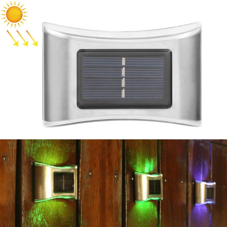 6 LED Solar Outdoor Garden Stainless Steel Wall Lamp(Color Light) - Solar Lights by buy2fix | Online Shopping UK | buy2fix