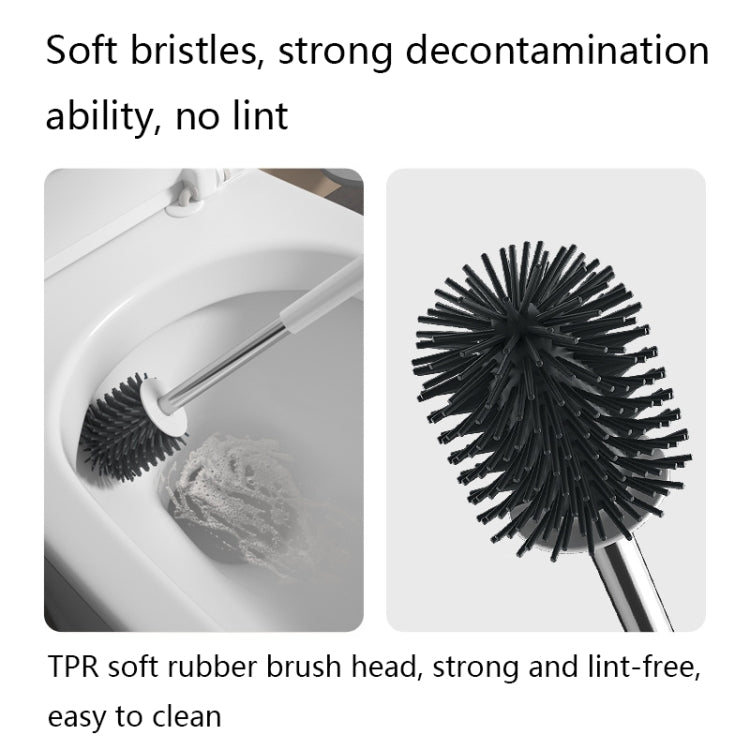 TPR Soft Glue Long-handle Toilet Brush with Base, Spec: Wall-mounted Type - Toilet Accessories by buy2fix | Online Shopping UK | buy2fix