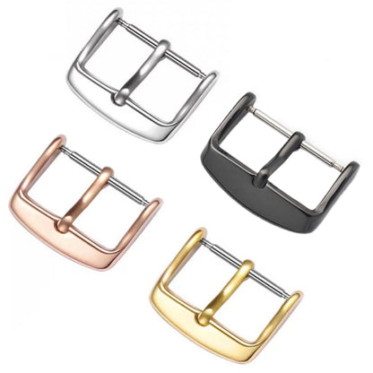 5pcs IP Plated Stainless Steel Pin Buckle Watch Accessories, Color: Silver 12mm - Watch Accessories & Parts by buy2fix | Online Shopping UK | buy2fix