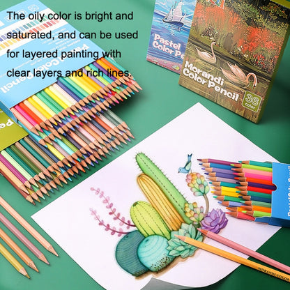 48 Colors Oily Bright Color Pencil Studio Special Set Macaron - Art Supplies by buy2fix | Online Shopping UK | buy2fix