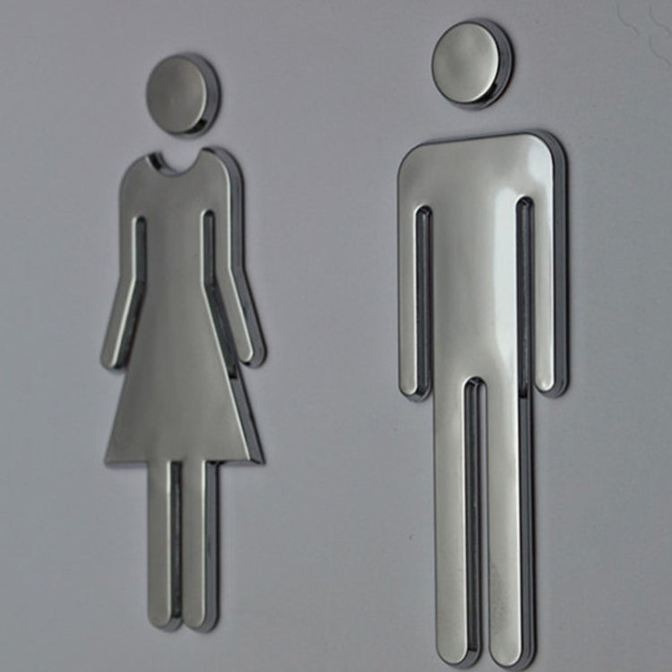 2 PCS 12cm Toilet /Bathroom /Restroom /WC Door Wall Sign Signage - Ornaments by buy2fix | Online Shopping UK | buy2fix