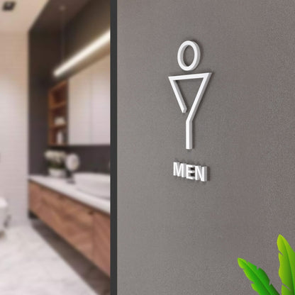 19 x 14cm Personalized Restroom Sign WC Sign Toilet Sign,Style: Triangle-Black Separate - Ornaments by buy2fix | Online Shopping UK | buy2fix