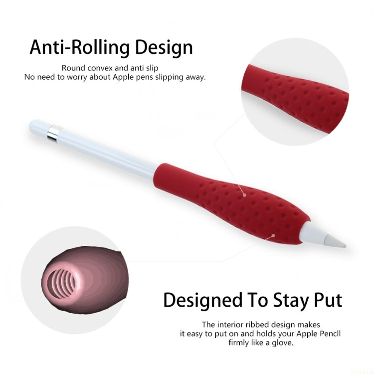 Tablet Stylus Pencil Silicone Case For Apple Pencil 1/2 Gen(Red) - Pencil Accessories by buy2fix | Online Shopping UK | buy2fix