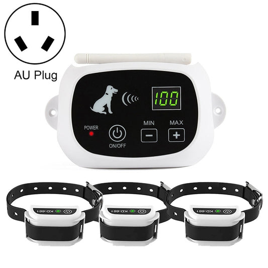 KD-661 500m Wireless Electric Dog Pet Fence Shock Collar,Spec: For Three Dog(AU Plug) - Training Aids by buy2fix | Online Shopping UK | buy2fix