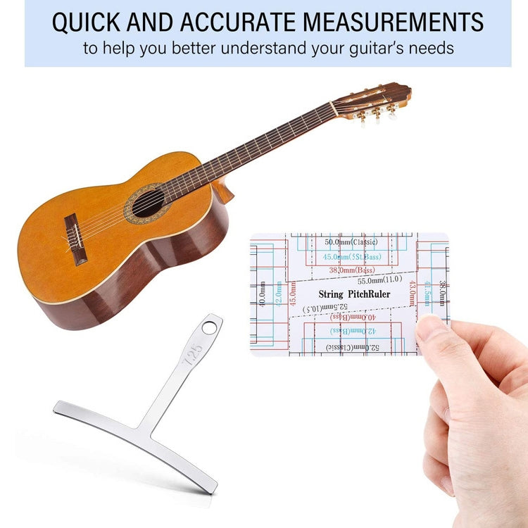 T -Type Guitar Ruler+String High Ruler Guitar Repair Measuring Ruler Tools - Stringed Instruments Accessories by buy2fix | Online Shopping UK | buy2fix