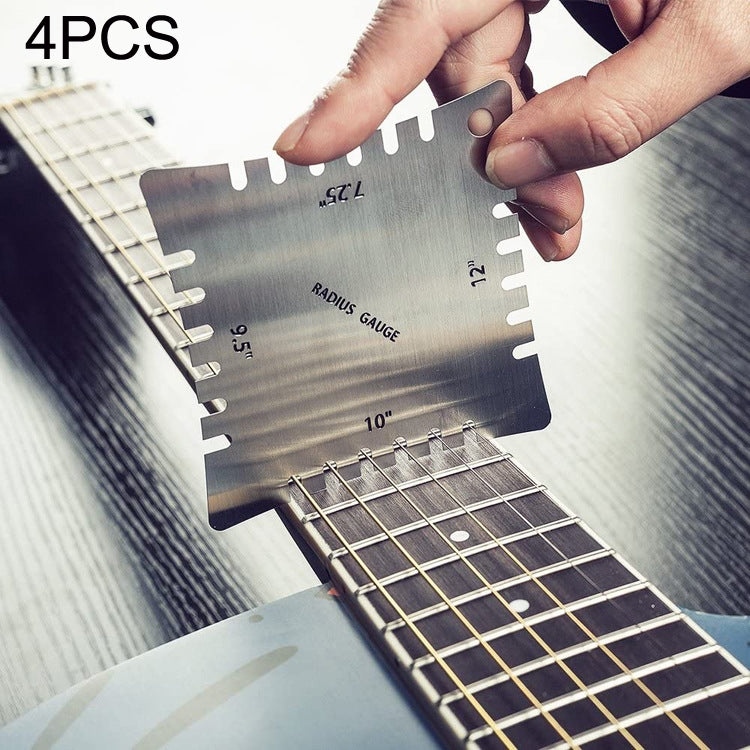 4 PCS/ Set Guitar With Teeth Ruler Guitar Repair Measuring Ruler Tools - Stringed Instruments Accessories by buy2fix | Online Shopping UK | buy2fix