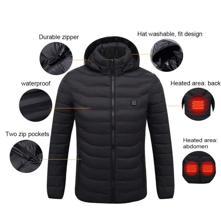 11 Zone Double Control Blue USB Winter Electric Heated Jacket Warm Thermal Jacket, Size: L - Down Jackets by buy2fix | Online Shopping UK | buy2fix