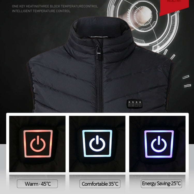 9 Area Double Control Black USB Electric Heating Undershirt Intelligent Warm Vest(S) - Down Jackets by buy2fix | Online Shopping UK | buy2fix