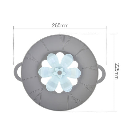 Silicone Flower Spill-proof Pot Lid Rotatable Pot Lid Kitchen Gadget, Size: 23cm Small Gray - Insulation by buy2fix | Online Shopping UK | buy2fix