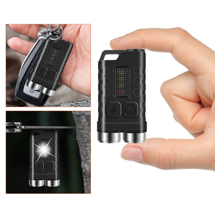 V3 Keychain Light USB Rechargeable Strong Light Mini Flashlight(Transparent Black) - Mini Flashlight by buy2fix | Online Shopping UK | buy2fix